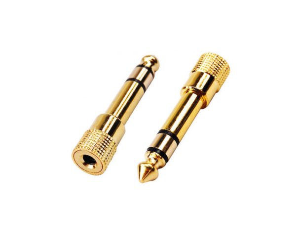 Gold Headphone Stereo Audio Jack Adapter Plug